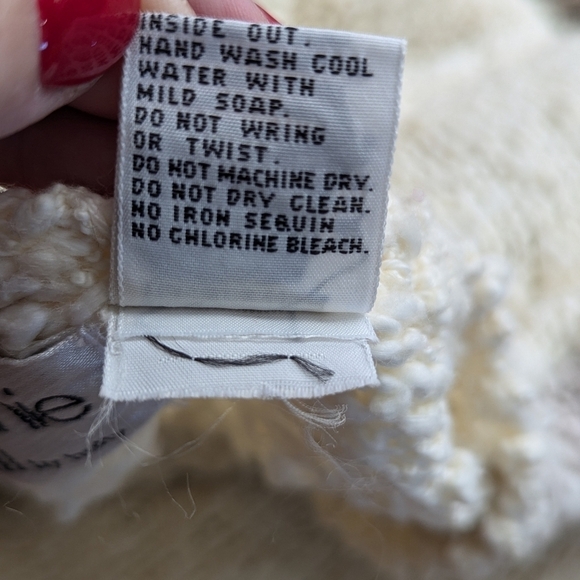 Vintage Bonnie & Bill by Holly Floral Appliqué Sequin Knit Sweater M Korea - Picture 4 of 16